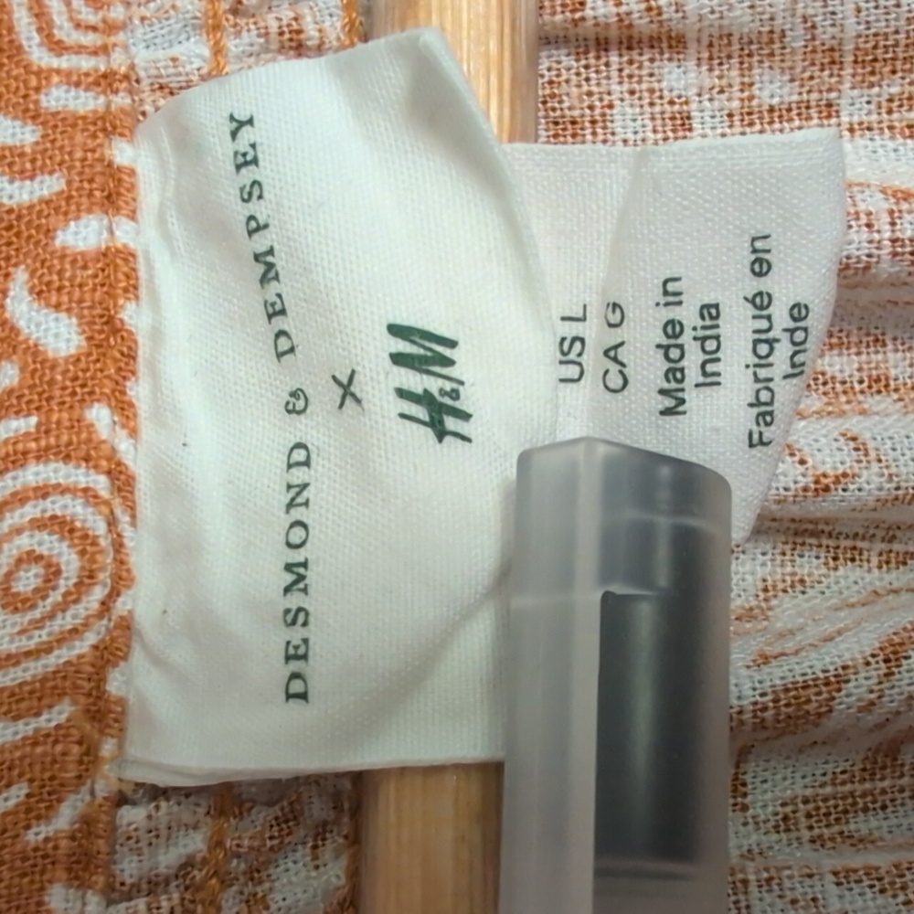 DESMOND & DEMPSEY x H&M | Landscape Caftan Midi Dress Belted Women’s Size Large - Picture 3 of 4